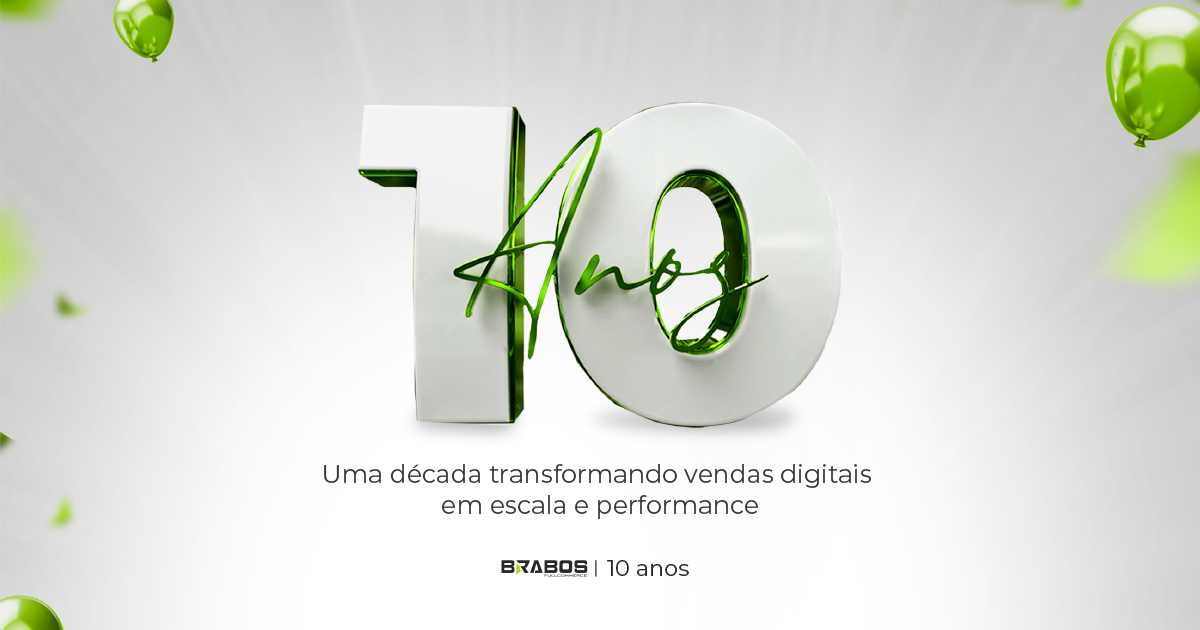 Selo comemorativo de 10 anos da Agência Brabos.