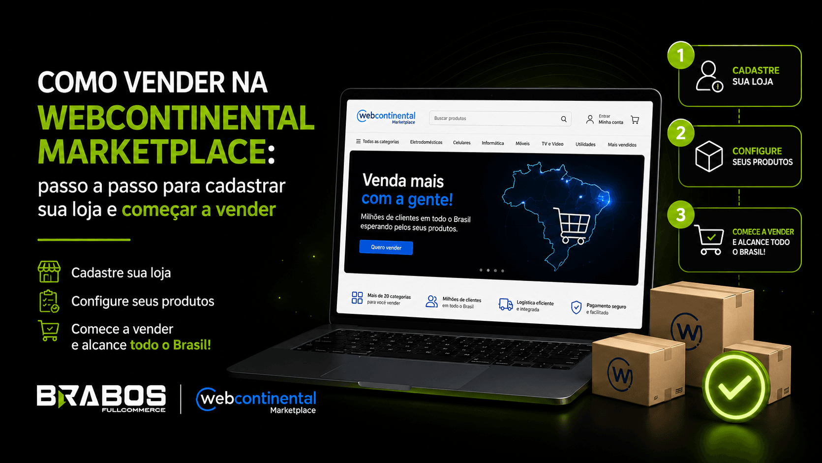 Empresário cadastrando produtos para vender na Webcontinental Marketplace e expandir suas vendas online.